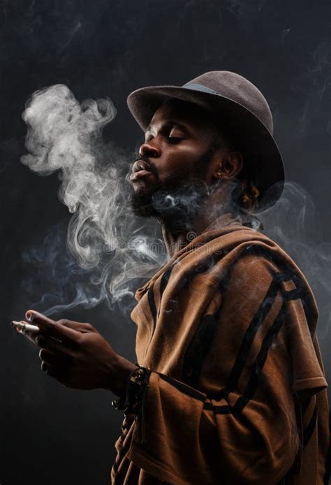 Smoking Guy Stock Image Image Of Rapper Africanamerican 70493383