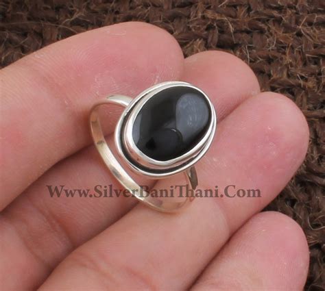 Black Onyx Silver Ring 925 Sterling Solid Silver Ring Etsy