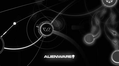 Download White Alienware Wordmark In Black Theme Wallpaper