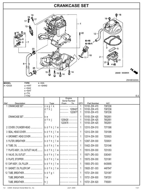 Honda Engine Parts Catalog