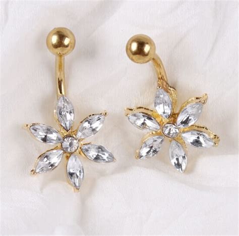 Flower Navel Piercing Nombril SUMMER JEWELRY Gold Belly Button Ring