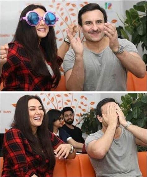 Photos Ipl 2017 Saif Ali Khan Preity Zinta Watch Match Together Give Us A Salaam Namaste