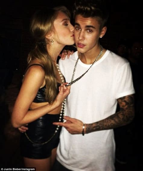 Justin Bieber Gets A Kiss From A Pretty Girl In A Revealing Leather