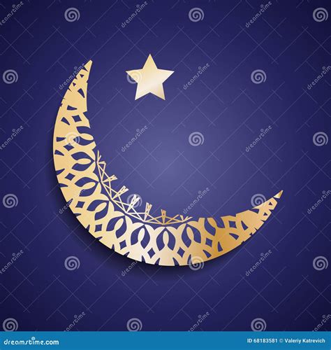 Crescent Moon Decorated Ornaments For Muslim Community Vector