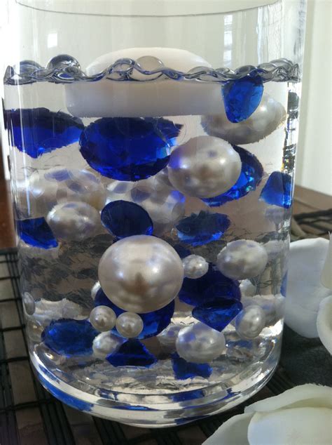 Floating Diamonds And Pearl Centerpiece Vase Filler Gems Table