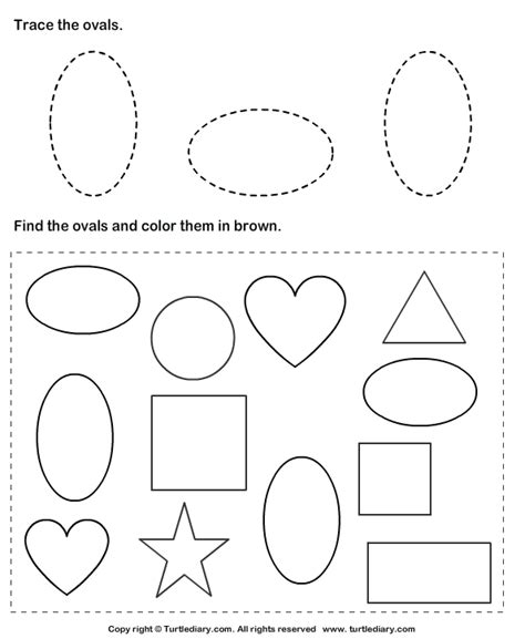 Trace Ovals And Color Them Turtle Diary Worksheet