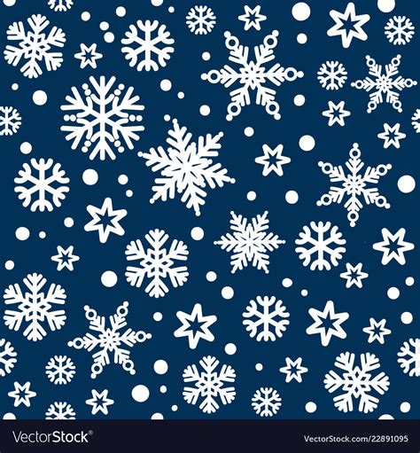 Christmas Seamless Pattern With White Snowflakes Vector Image