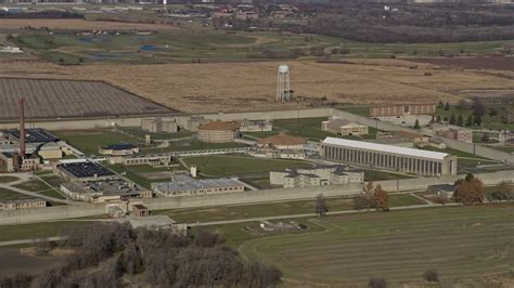 4k Stock Footage Aerial Video Of Flying Around The Stateville Correctional Center Prison In