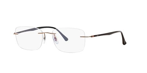 Eyeglasses Ray Ban Rx 8725 1131 54 17 Man Marron Square Frames Rimless Frame Classic 54mmx17mm
