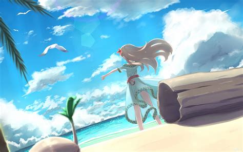Free Download Anime Beach Wallpapers Top Free Anime Beach Backgrounds X For Your