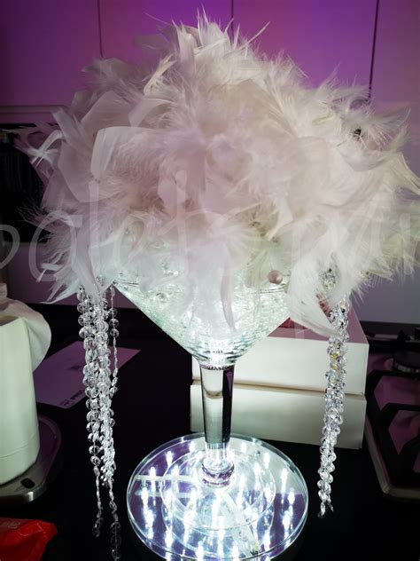 Crystal Feather Low Decoration Hire So Lets Party