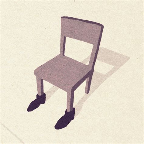 A Chair Sitting In The Middle Of A Floor With Its Shadow On Its Back