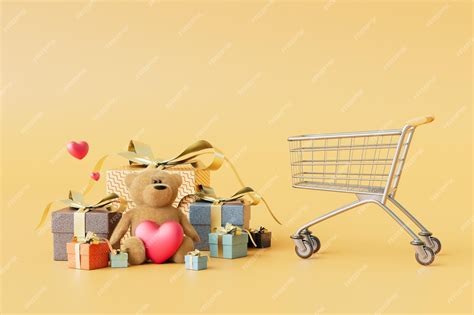 Premium Photo Buying Ts For Valentines Day Shopping Cart Next To