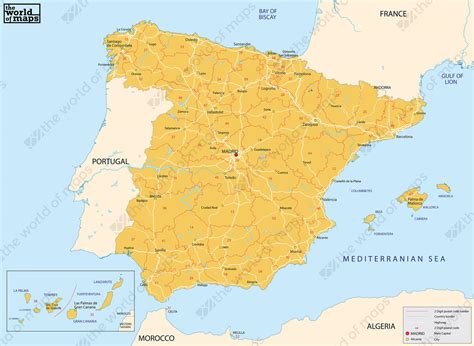 Digital Postcode Map Spain 2 Digit 208 The World Of
