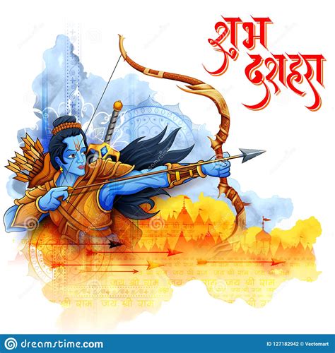 Lord Rama With Arrow Killing Ravana In Navratri Festival ...