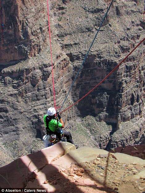 Daredevils Dangle 4000ft High As They Polish Up The Grand Canyons