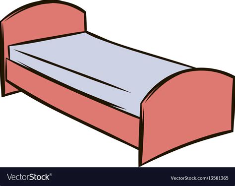 Single Bed Icon Cartoon Royalty Free Vector Image