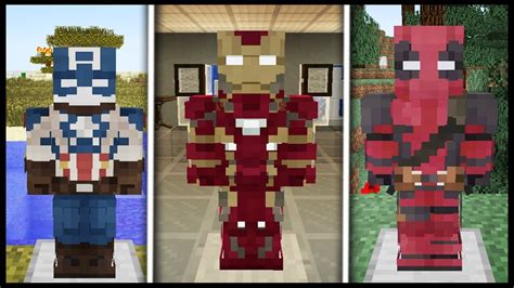 Minecraft Superhero Mod Captain America Iron Man Flash