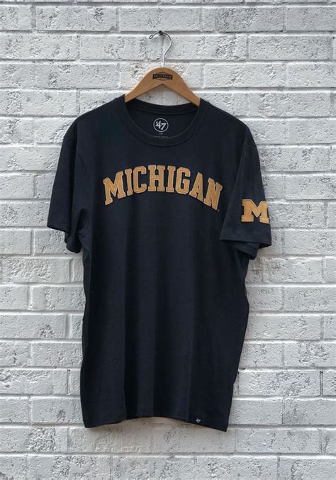 47 Michigan Wolverines Navy Blue Arch Short Sleeve Fashion T Shirt T
