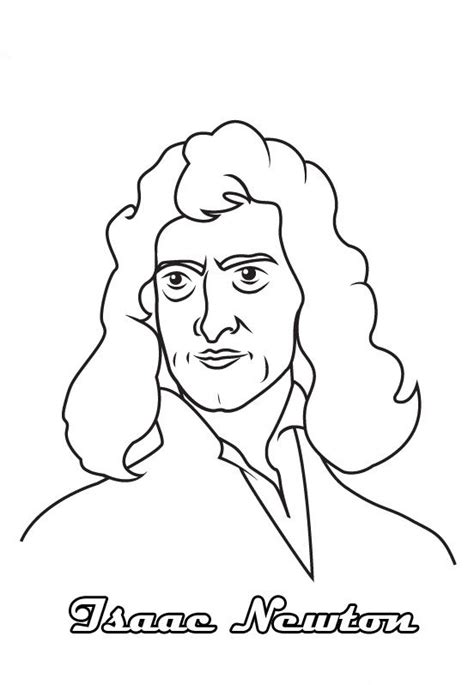 Sir Isaac Newton Coloring Page