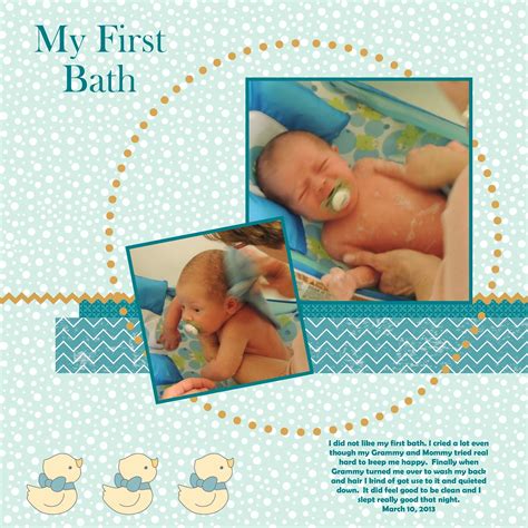 A simple guideline when scrapbooking your baby pages. Stampin For Me: My First Bath Scrapbook Page