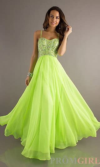 Long Sweetheart Chiffon Gown With Removable Straps At