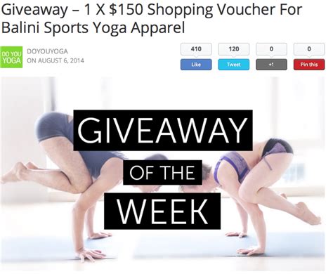 Yoga, sports and casual wear. BaliniSports Yoga Clothes Giveaway Events
