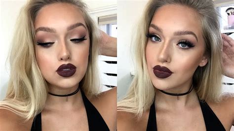 Instagram Baddie Makeup Tutorial Matte Eyes Dark Lips
