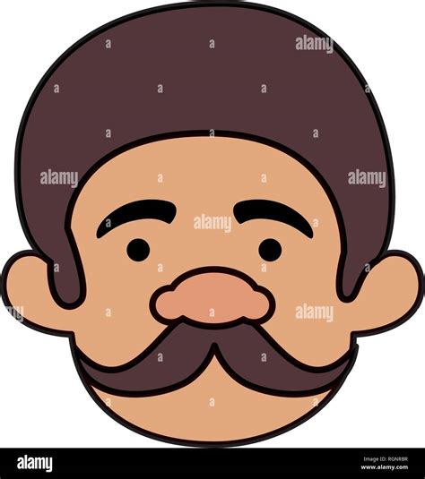 Head Man With Mustache Of Macho Man Stock Vector Image And Art Alamy