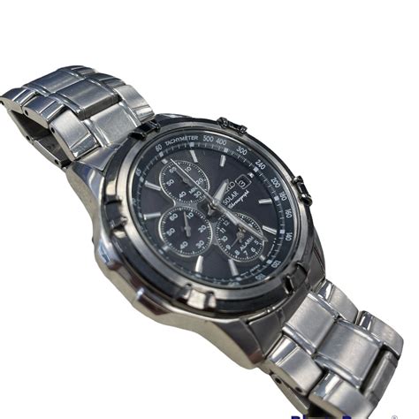 seiko seiko solar chronograph blue dial watch v172 0aj0 boxed own4less