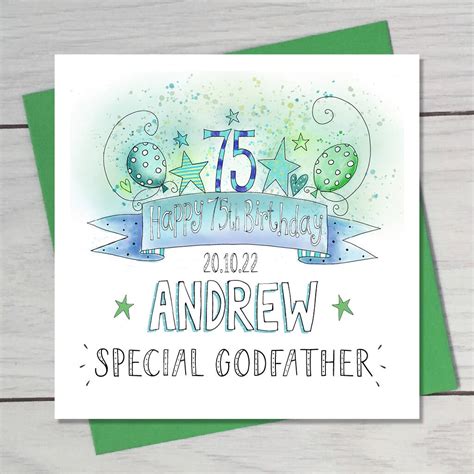 Happy 75th Birthday Card By Claire Sowden Design