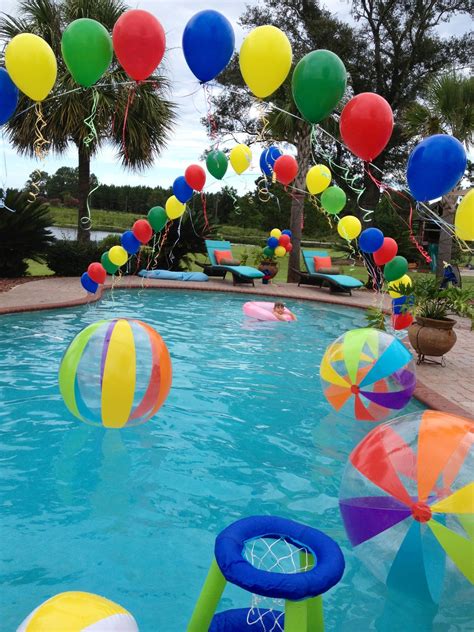 Swimming Pool Pool Party Balloon Decorations Big Solutions Cute Decoration For A Pool Party