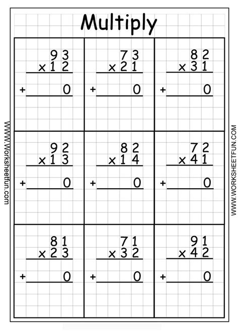 Easy 2 Digit By 2 Digit Multiplication Worksheets