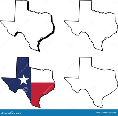 Texas Map Outline Hand Drawn Silhouette Design Background Stock