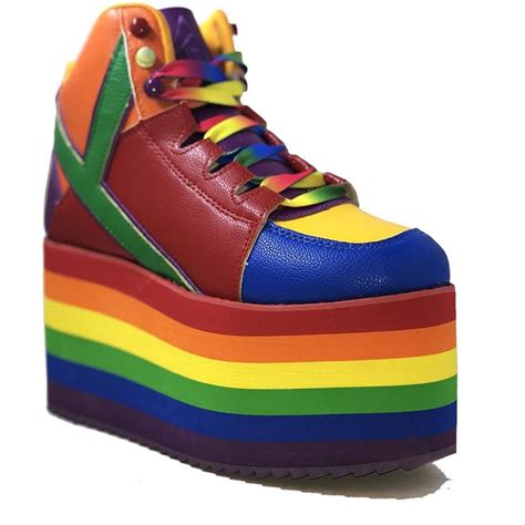 Yru Qozmo Rainbow Pride Platform Red Yru Shoes European Shoes