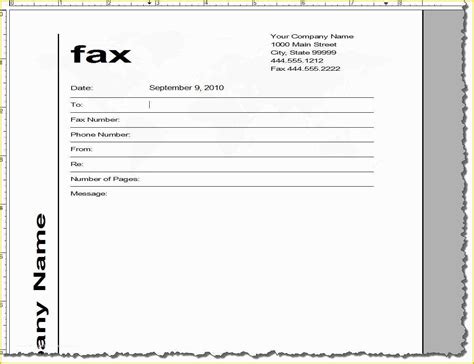 fax template      template fax cover sheet sample fax