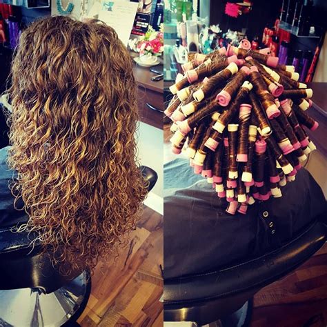Spiral Perm On White And Lavender Rods Perm Curls Wavy Perm Long Hair
