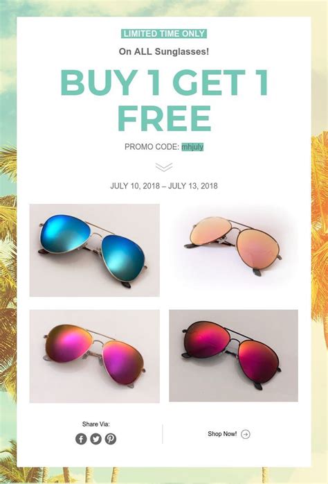 Limited Time Only On All Sunglasses Buy 1 Get 1 Free Free Promo Codes