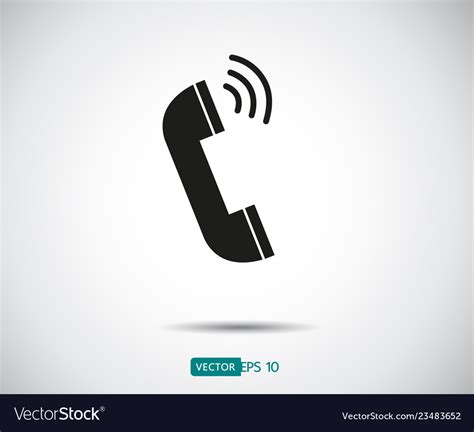 Phone Call Icon Style Is Flat Rounded Symbol Gray Vector Image