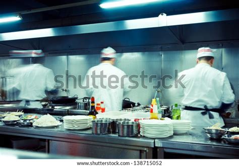 Motion Chefs Restaurant Kitchen Stock Photo Edit Now 138715052
