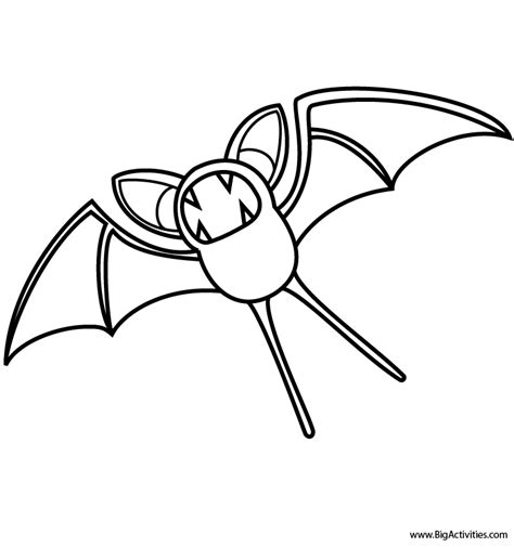 Click the zubat coloring pages to view printable version or color it online (compatible with ipad and android tablets). Zubat - Coloring Page (Pokemon)