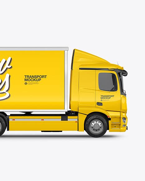 Box Truck Mockup Side View Free Download Images High Quality PNG