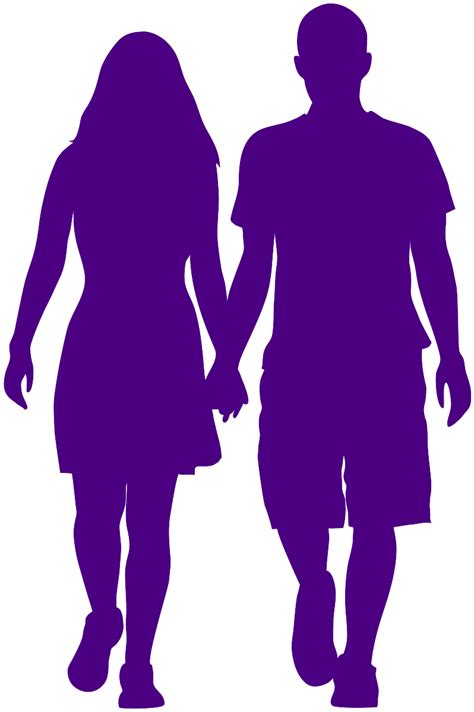 Couple Holding Hands Silhouette Free Vector Silhouettes