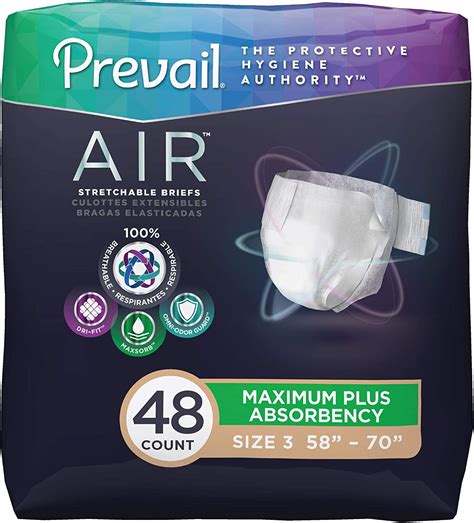 Prevail Air Maximum Plus Absorbency Stretchable Incontinence Briefs