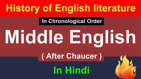 After Chaucer Middle English Period In Hindi History Of English