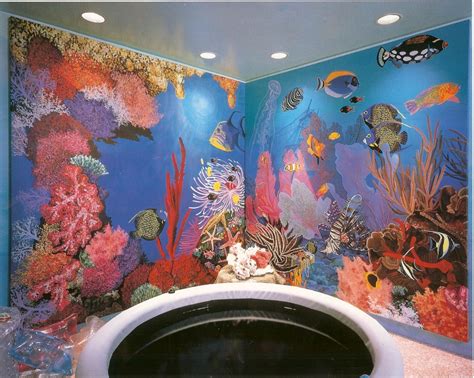 Aquarium Mural For Home Entertainment Room In Sands Point New York
