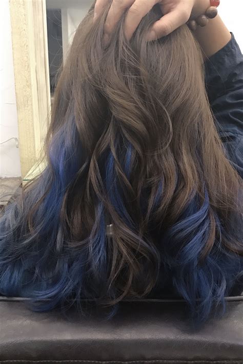 pin by 吳瑞芳 on color hair color underneath blue hair highlights hair streaks
