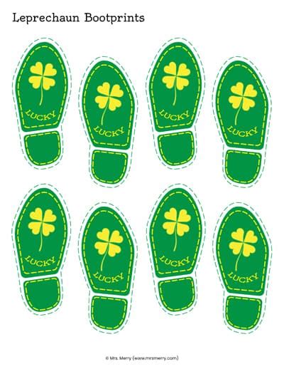 Free Leprechaun Footprints Printable For St Patricks Day Mrs Merry