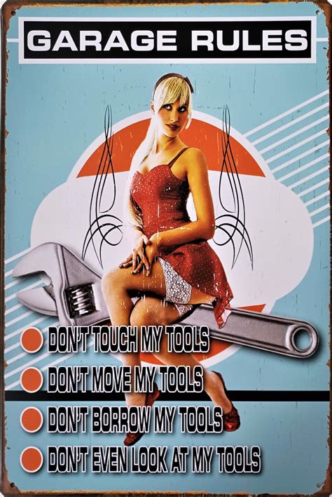 Sexy Pin Up Girl Metal Plaque Tin Sign 20x30 Cm Retro 40s 50s 60s Man