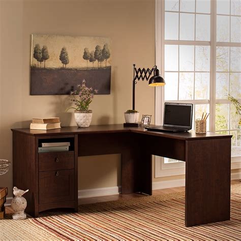 Standing desk converters, also known as desktop risers or toppers, are adjustable units that you place on top of your existing desk. Bush Furniture Buena Vista 60W L Shaped Desk with Drawers ...